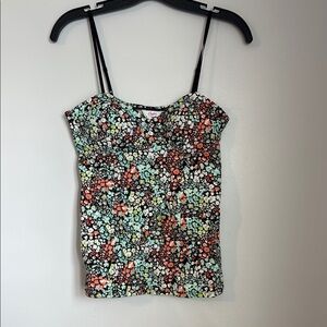 Candies Y2K Pink & Green Adjustable Strap Built-in-Bra Camisole size medium